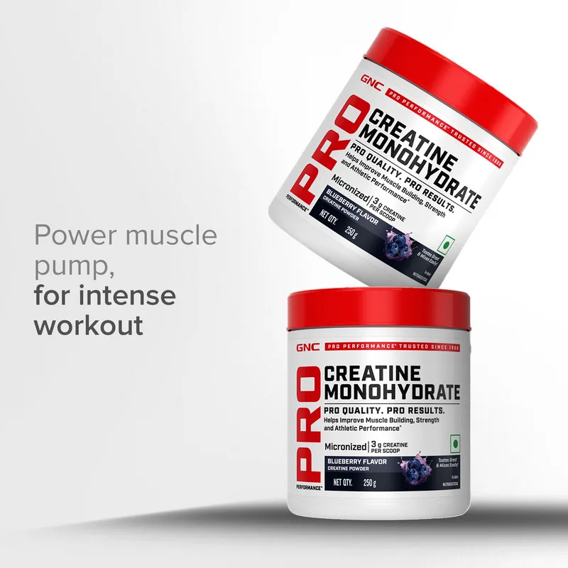 GNC Pro Performance Creatine Monohydrate 3000mg Blueberry Powder 250g