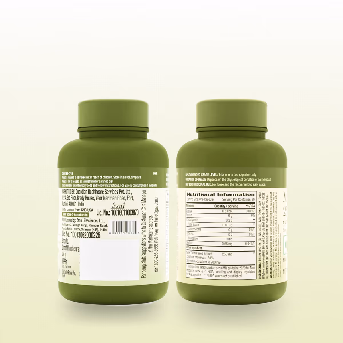 GNC Herbal Plus Milk Thistle 250mg 60 Capsules Liver Health Silymarin