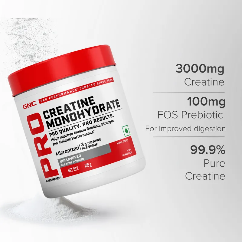 GNC Pro Performance Creatine Monohydrate 3000mg Unflavoured 100 g 33 Servings