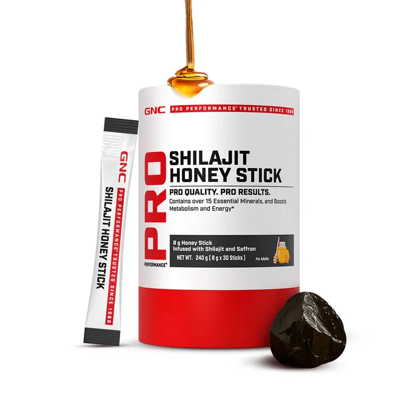 GNC Pro Shilajit Honey Stick 400mg Shilajit 8g Each Pack of 30