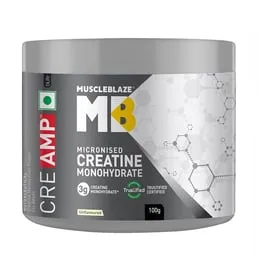 MuscleBlaze Creatine Monohydrate CreAMP Unflavoured 100g 0.22lb 33 Servings MB CreAbsorb