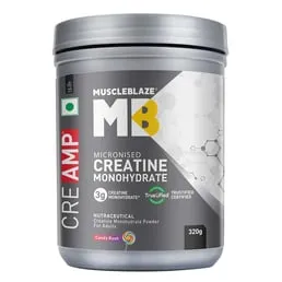 MuscleBlaze Creatine Monohydrate CreAMP Candy Rush 320g 0.71lb 80 Servings MB CreAbsorb