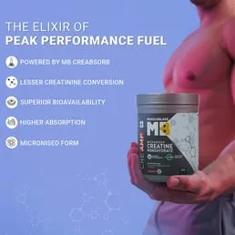 MuscleBlaze Creatine Monohydrate CreAMP Candy Rush 320g 0.71lb 80 Servings MB CreAbsorb