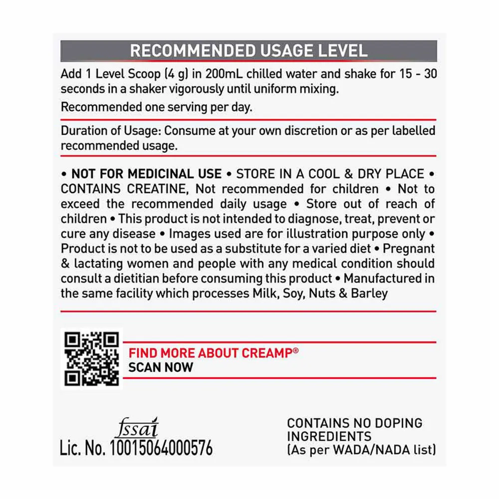 MuscleBlaze Creatine Monohydrate Candy Rush 120g 0.26lb Micronized Trustified Certified