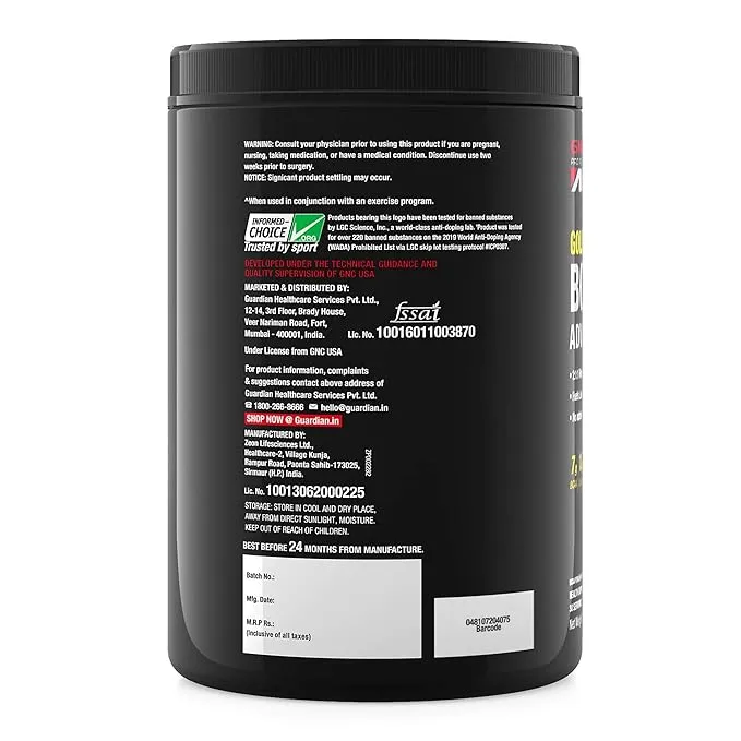 GNC AMP Gold Series BCAA Advanced Green Apple 400g 30 Servings Lean Muscle Recovery