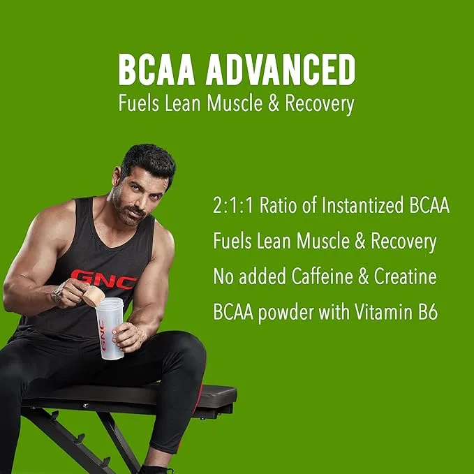 GNC AMP Gold Series BCAA Advanced Green Apple 400g 30 Servings Lean Muscle Recovery