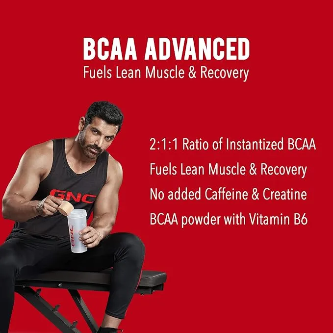 GNC AMP Gold Series BCAA Advanced Kiwi Strawberry 400g 30 Servings Lean Muscle Recovery