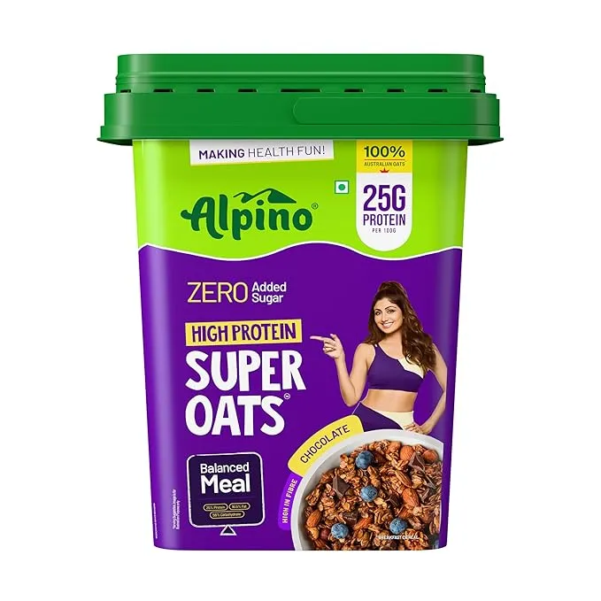 Alpino 22% High Protein Super Oats Chocolate 2.5kg Rolled Oats Peanut Butter Cocoa 75 Servings