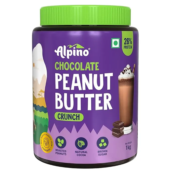 Alpino High Protein Dark Chocolate Peanut Butter Crunchy 1kg 30g Protein Whey Pea Protein