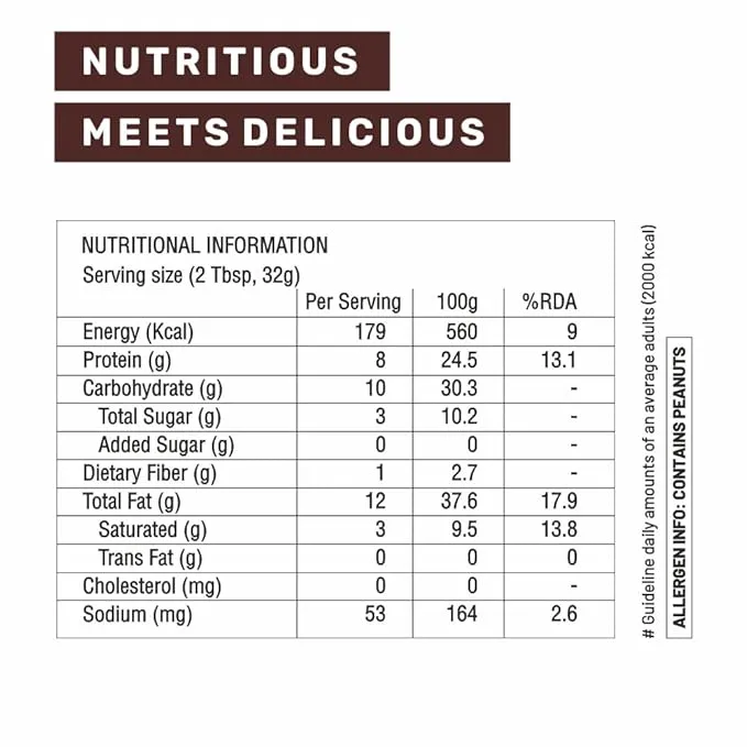 RiteBite Max Protein Peanut Butter Choco Creamy 1kg Gluten Free Vegan No Preservatives