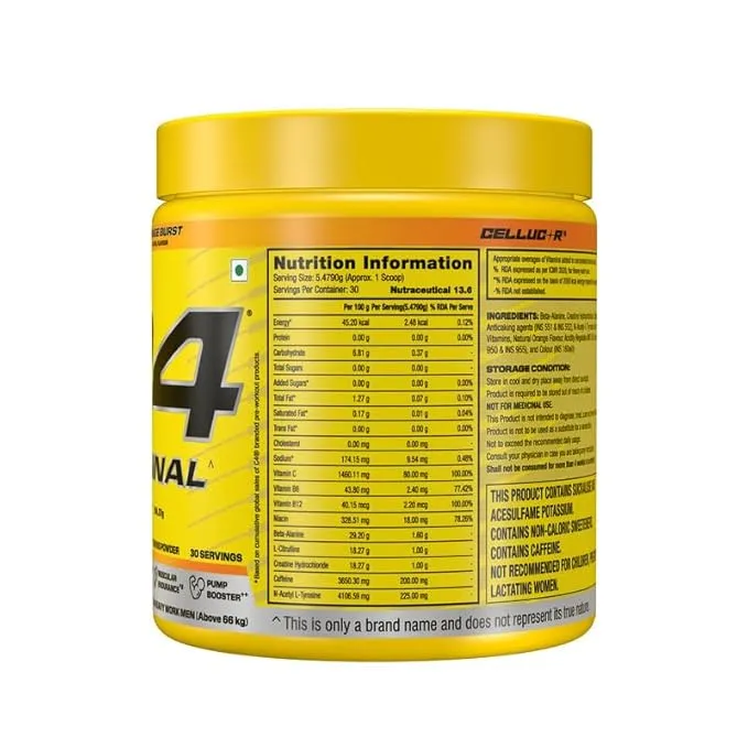 Cellucor C4 Extreme Pre-Workout Orange 30 Servings 200mg Caffeine