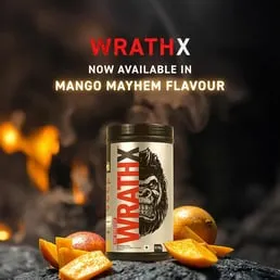 MuscleBlaze Pre Workout WrathX Mango Mayhem 1.12 lb 30 Servings Creapure NitroBlaze BioPerine