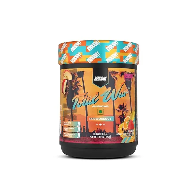 Redcon1 Total War Pre-Workout Cali Splash 420g 320mg Caffeine 6g Citrulline 30 Servings