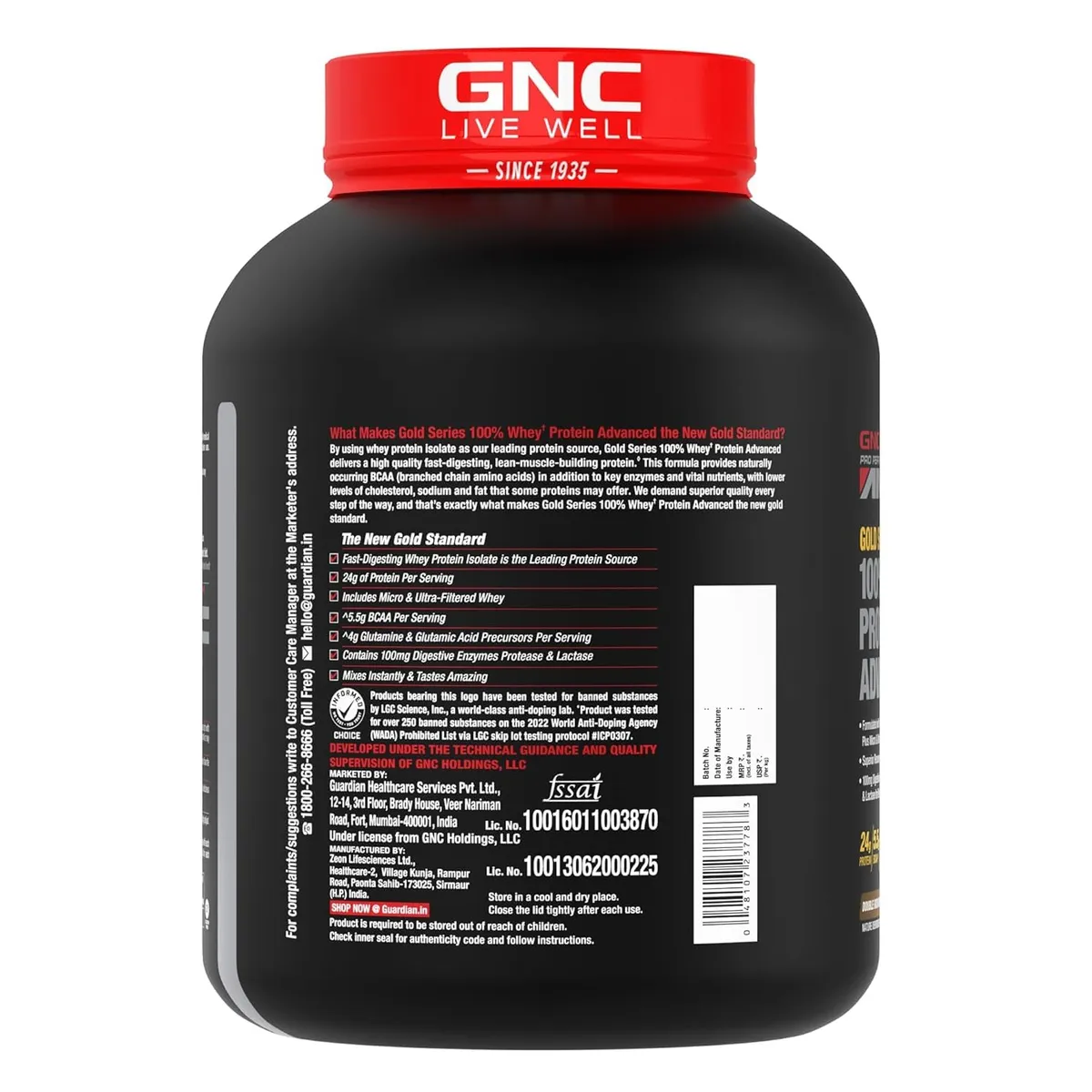 GNC AMP Gold Series 100% Whey Protein Advanced Chocolate 4 Lbs 24g Protein DigeZyme