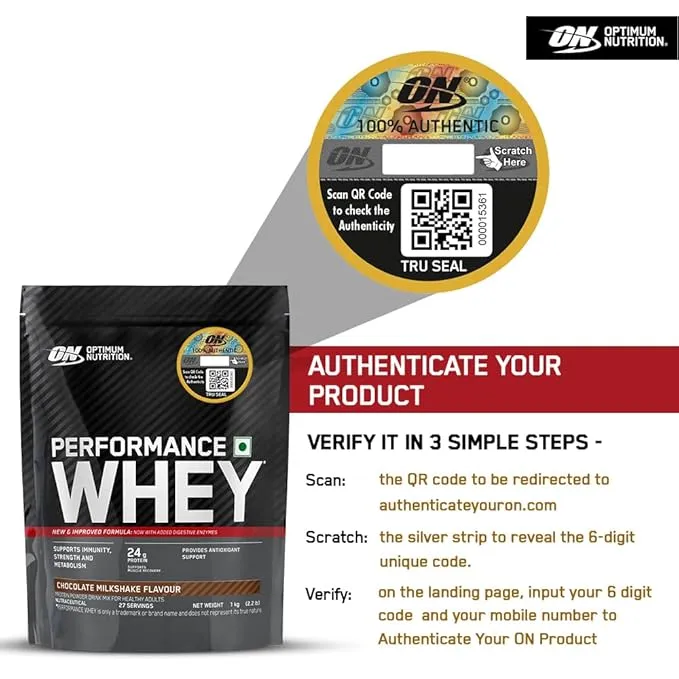 Optimum Nutrition ON Performance Whey Protein Chocolate Milkshake 1kg 24g Protein DigeZyme
