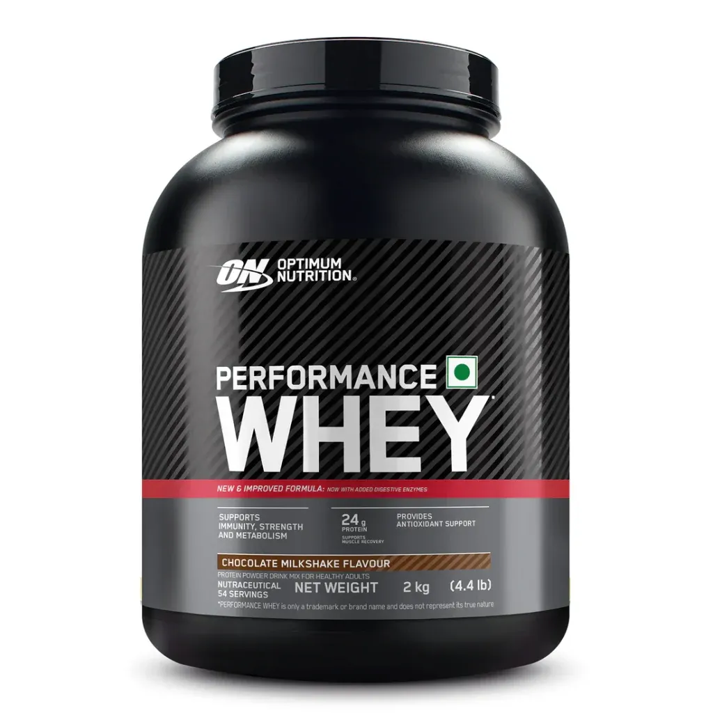 Optimum Nutrition ON Performance Whey Protein Chocolate 2kg 24g Protein 5g BCAA WPC WPI