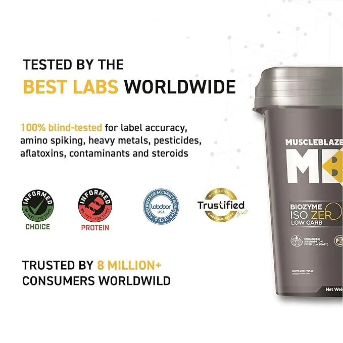 MuscleBlaze Biozyme ISO Zero 4 kg Ice Cream Chocolate 27g Whey Isolate EAF Low Carb