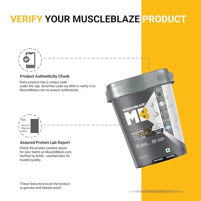 MuscleBlaze Biozyme ISO Zero 4 kg Ice Cream Chocolate 27g Whey Isolate EAF Low Carb