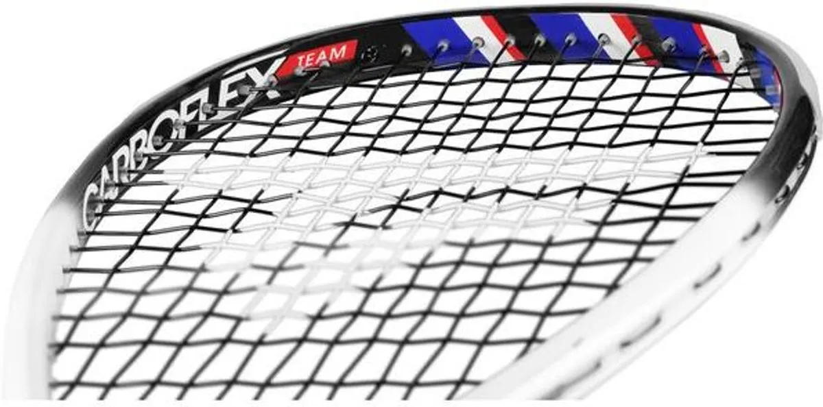 Tecnifibre Carboflex Team Squash Racquet 130g White Black Pre-Strung