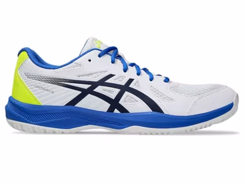 ASICS Upcourt 6 Indoor Badminton Shoes White/Midnight Size 8