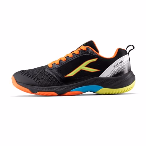 Hundred Hyperspike Badminton Shoes Black/Orange/Lime/Blue Size 11