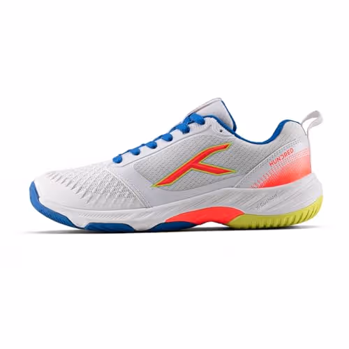 Hundred Hyperspike Badminton Shoes White/Blue/Orange/Lime Size 11