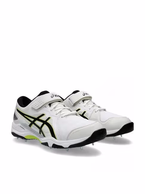 ASICS Speed Menace FF Cricket Shoes Metal Spike White/Midnight Size 8