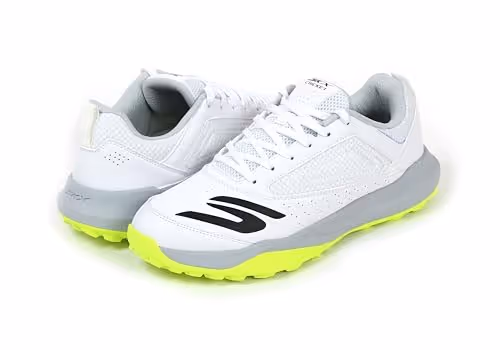 Skechers Cricket Turf Men's Rubber Stud Shoes White/Lime Size 12