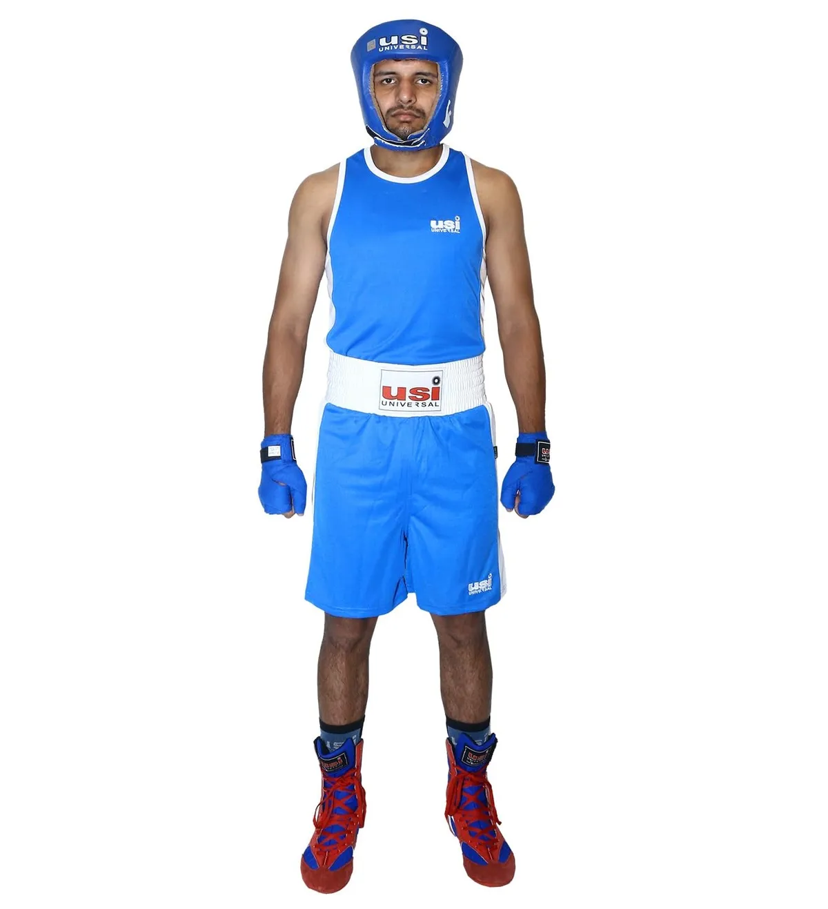 USI 409SV Men Boxing Jersey Set Blue Size 40