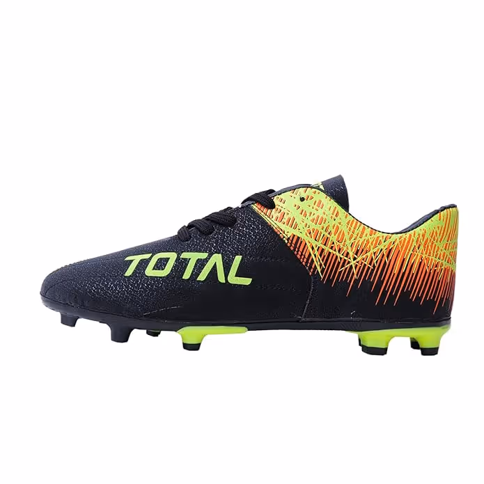 Total Storm Football Stud Shoes Black/Lime Size S13