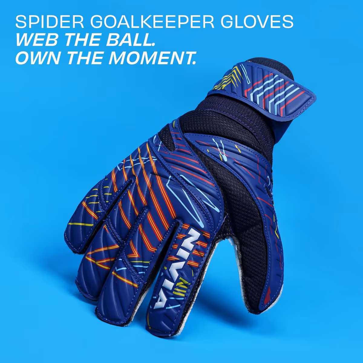 Nivia 901 Spider Goalkeeper Gloves Blue/White Size L