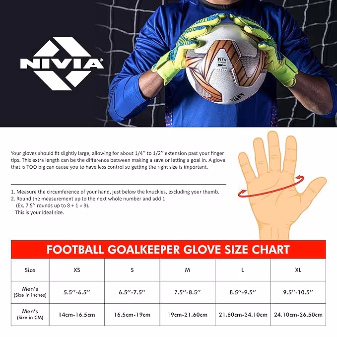 Nivia 902 Spider Goalkeeper Gloves Blue/White Size M
