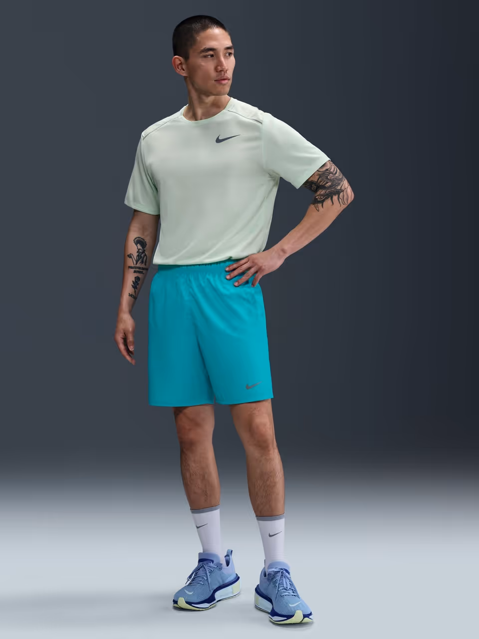Nike Challenger Men's Dri-FIT Brief-Lined Versatile Shorts Aquarius Blue Size XXL
