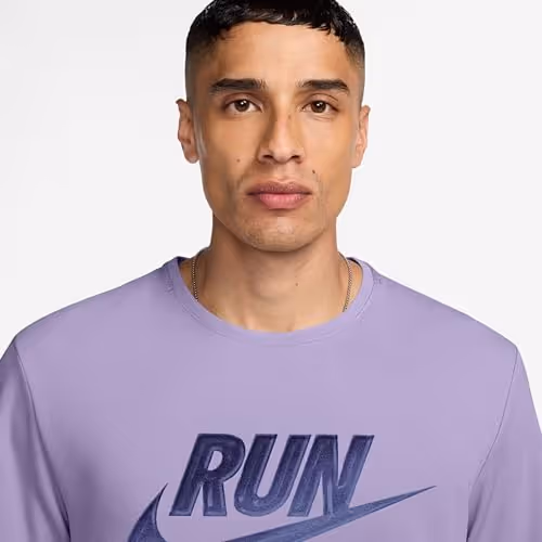 Nike Dri-FIT Stride Men's Short-Sleeve Running Top Purple Cosmos Size S