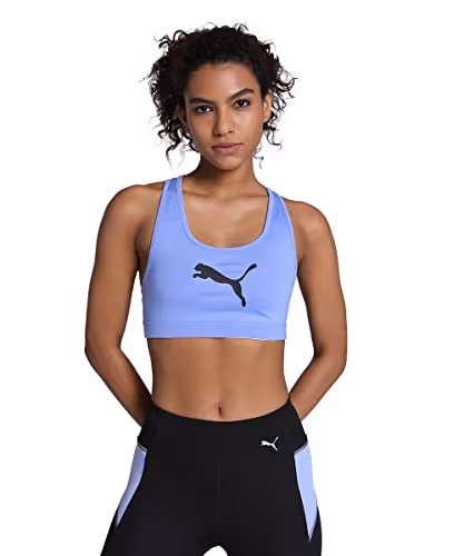 Puma Women's Mid Impact 4Keeps Bra Sports Bra Mid Impact PUMA Black / White S