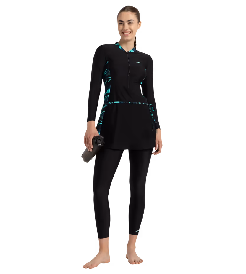 Speedo AF 2-Piece Full Body Suit Black/Dark Teal/Arctic Glass Size 44