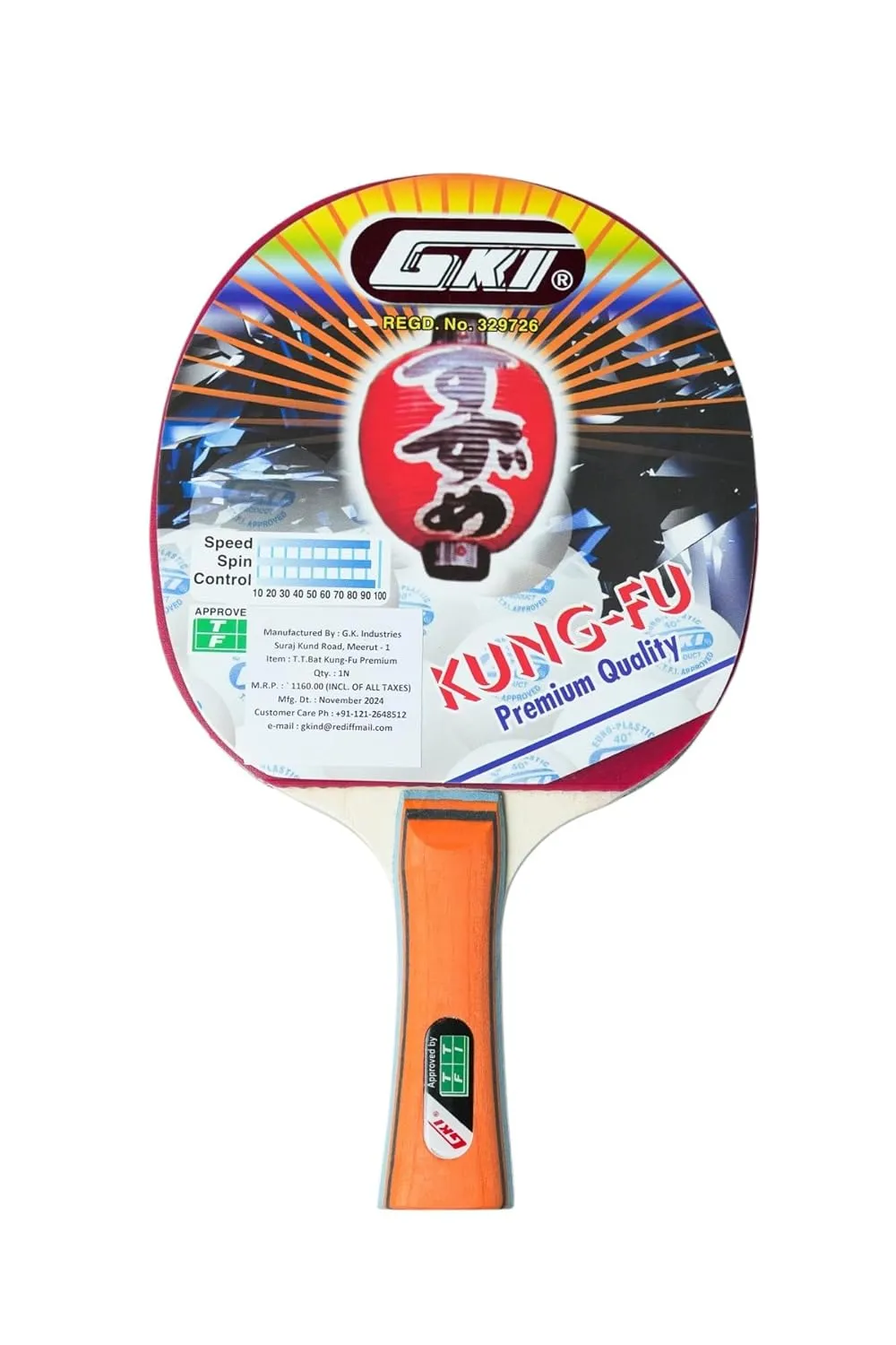 GKI Kung Fu Table Tennis Bat Recreational to Club