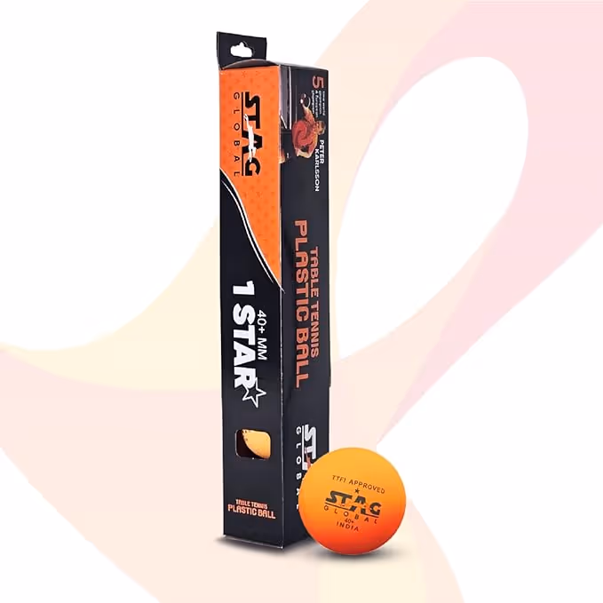 Stag 1 Star Table Tennis Ball Orange (Pack of 6)
