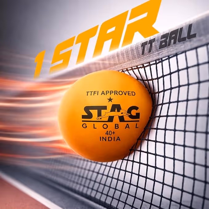 Stag 1 Star Table Tennis Ball Orange (Pack of 6)