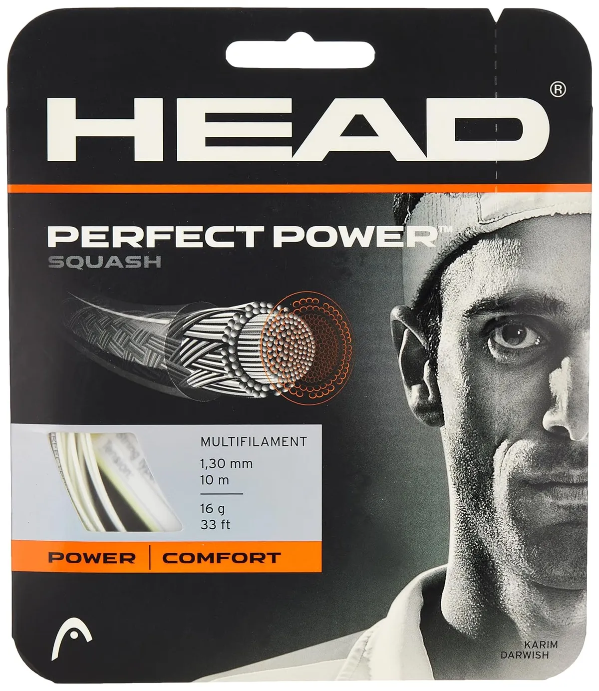 HEAD Perfect Power Squash String Set White 17L Gauge 1.25mm
