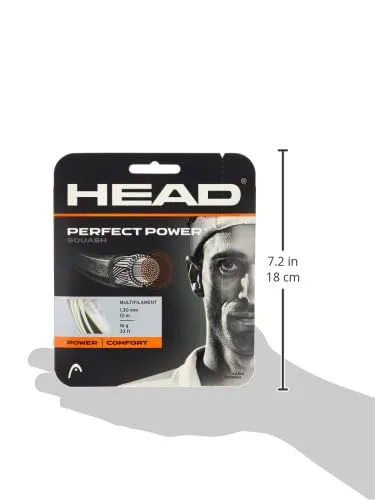 HEAD Perfect Power Squash String Set White 17L Gauge 1.25mm