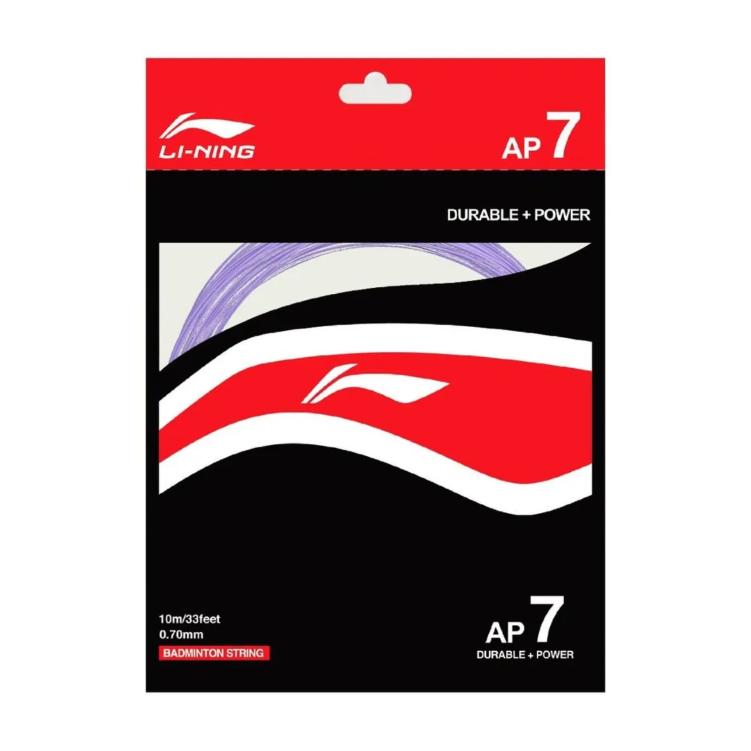 Li-Ning AP7 Badminton String Durable Multifilament Deep Re-Dipping Lavender 0.70mm 10m