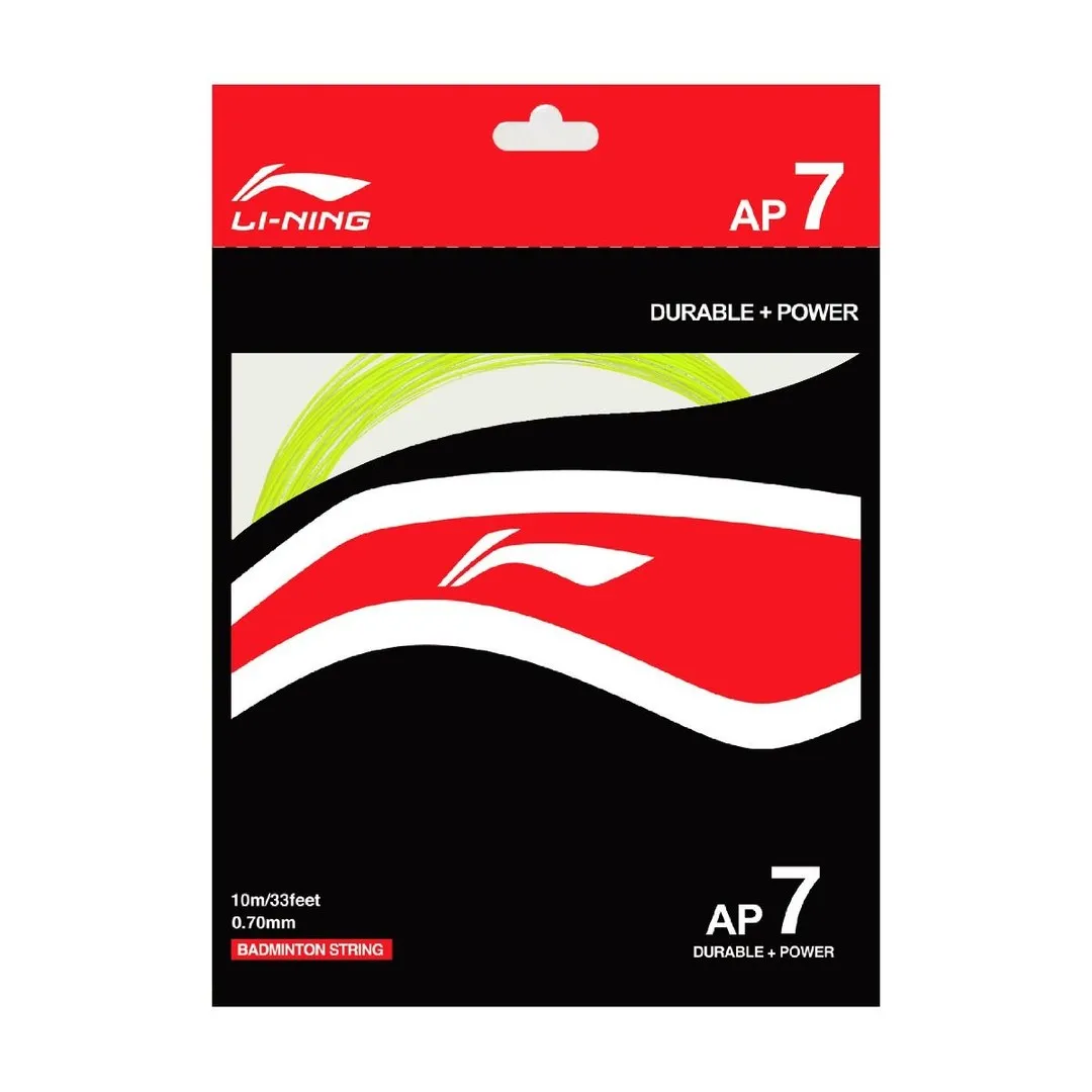 Li-Ning AP7 Badminton String Durable Multifilament Deep Re-Dipping Lime 0.70mm 10m